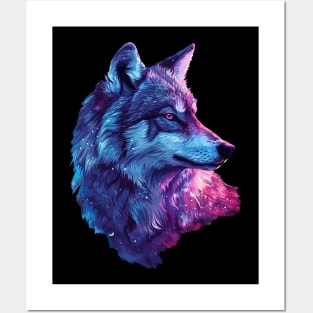 galaxy wolf Posters and Art